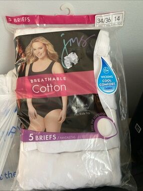 Just My Size White Cotton Briefs - 5 Pack
